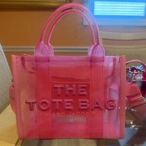 MARC JACOBS Small Pink Mesh Tote Bag